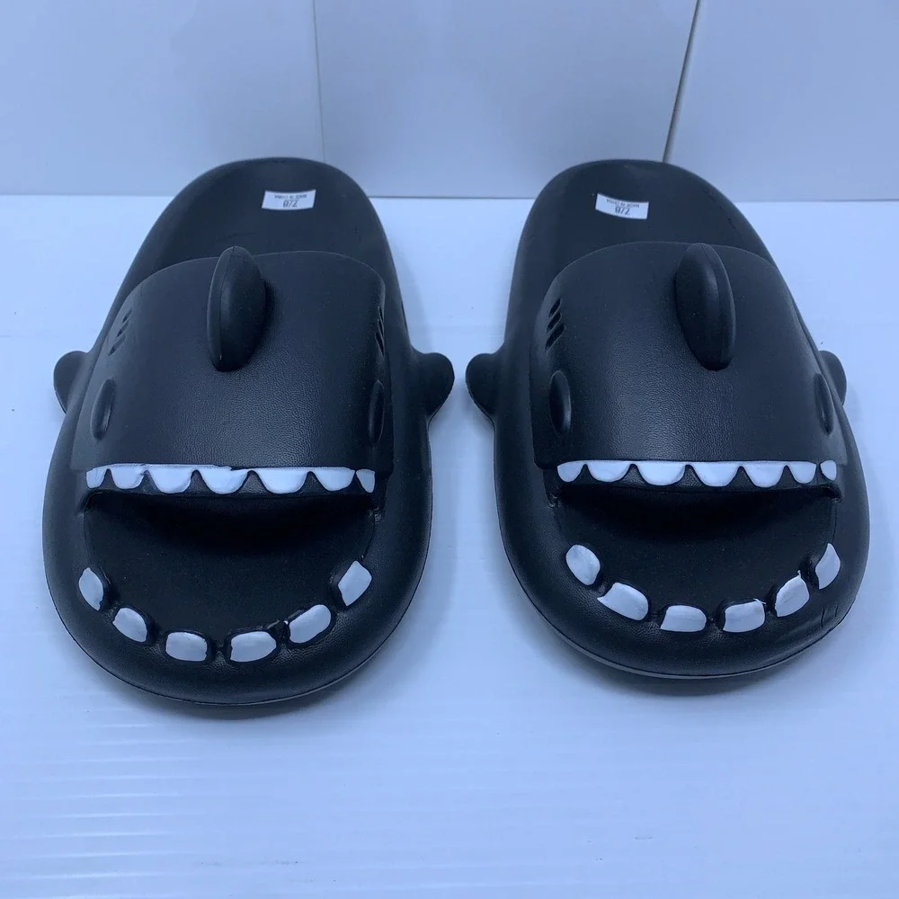 Unbranded Unisex 7/8 Black Shark Fin Teeth Novelty EVA Foam Slide Sandals New